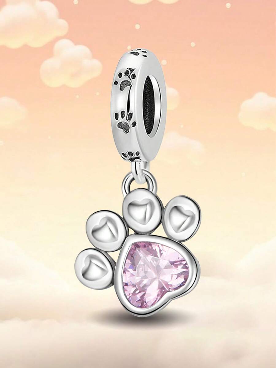 Charm avec empreinte rose - Maison Perle