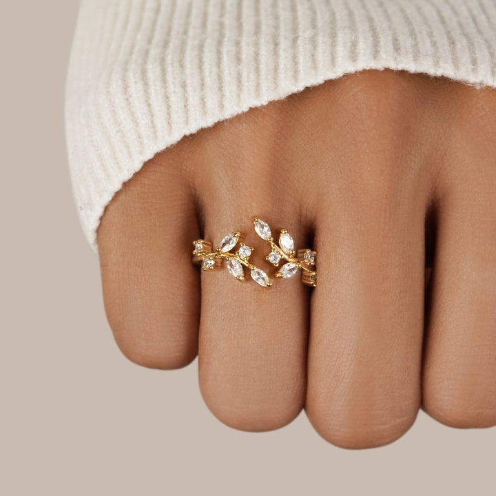 Bague 18K or cristaux