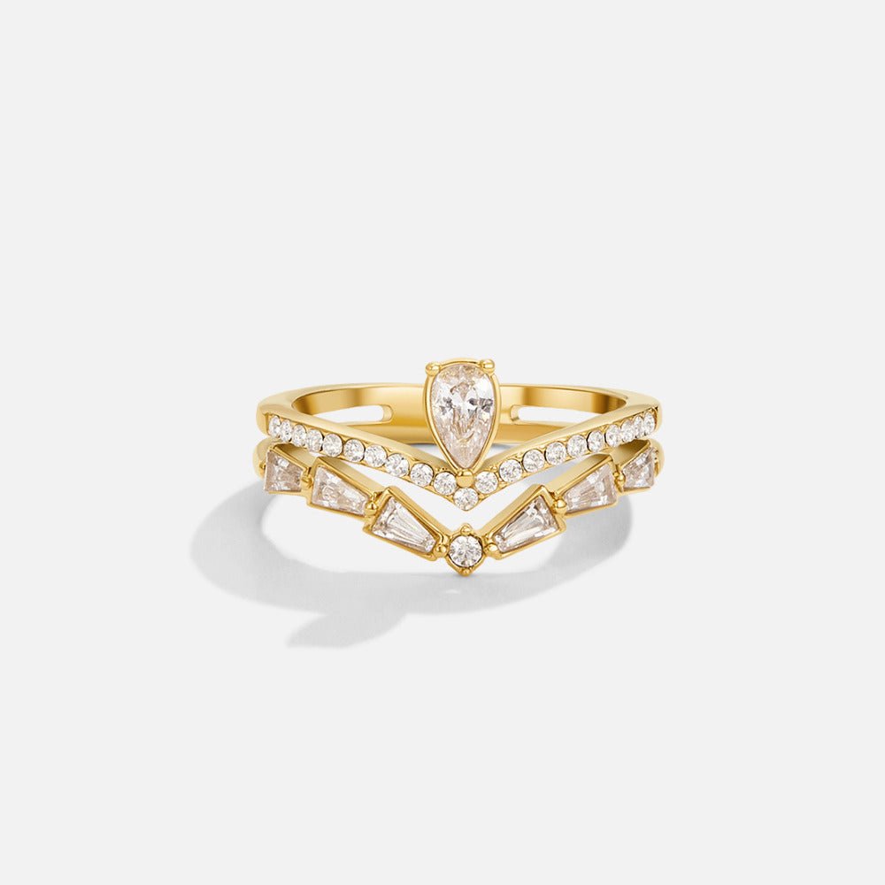 Bague 18K dorée Lilly cristal