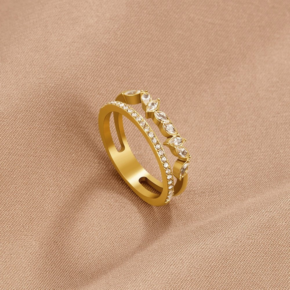 Bague 18K dorée Mia cristal