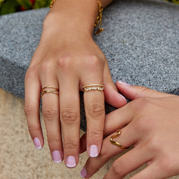 Bague 18K dorée Mia cristal