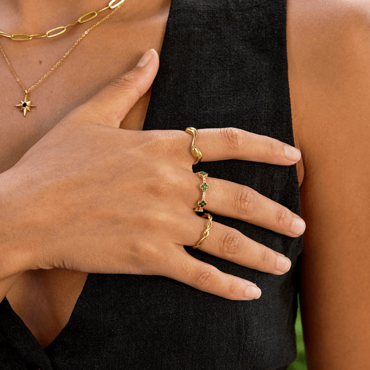 Bague 18K or ondulée