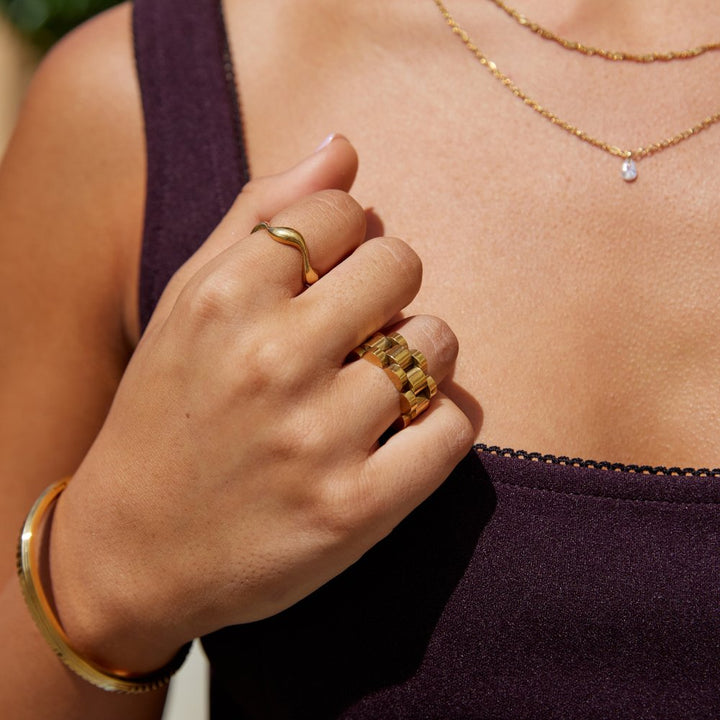 Bague 18K or ondulée