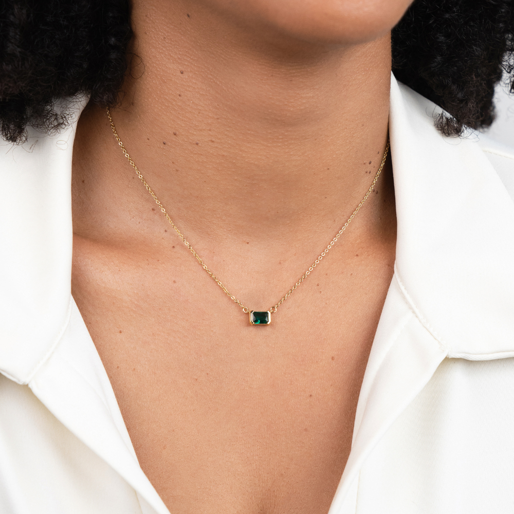 Monica Vert émeraude collier