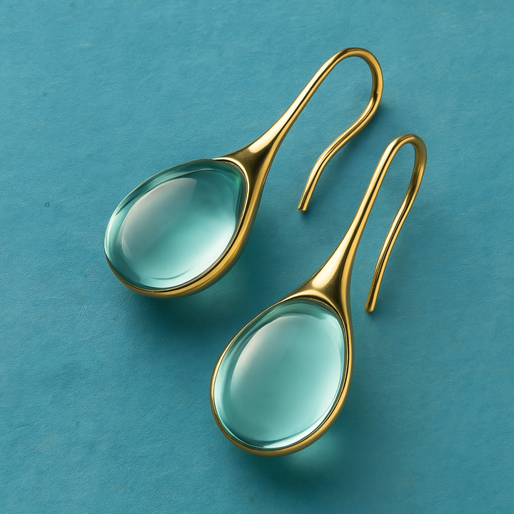 Boucles d’oreilles en cristal dorées et argentées