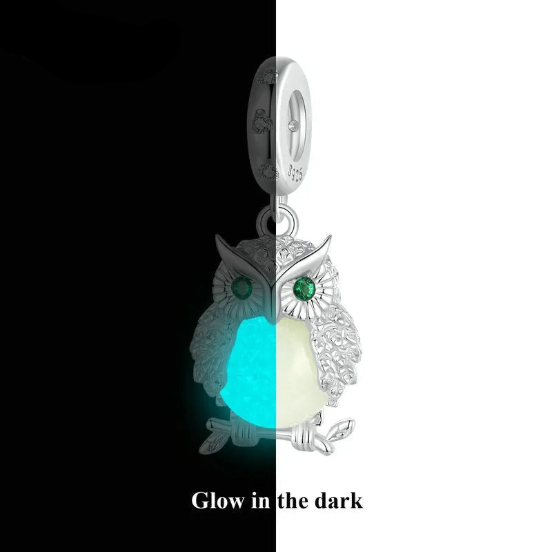 Charm Hibou aux yeux verts - Maison Perle