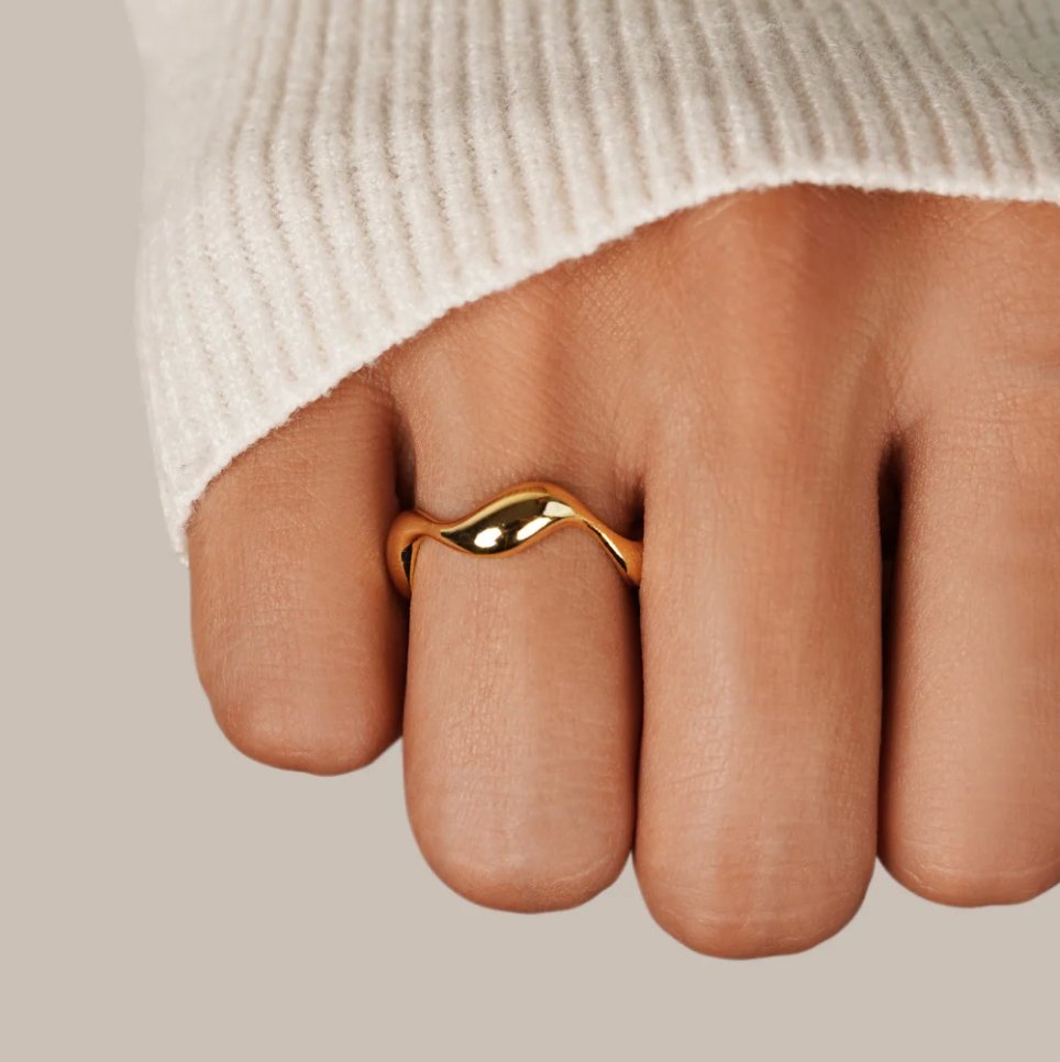 Bague 18K or ondulée