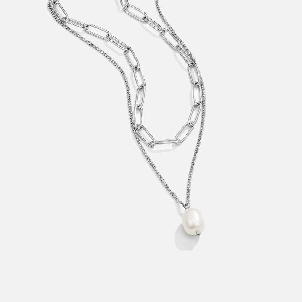 Angela Pearl Collier argenté