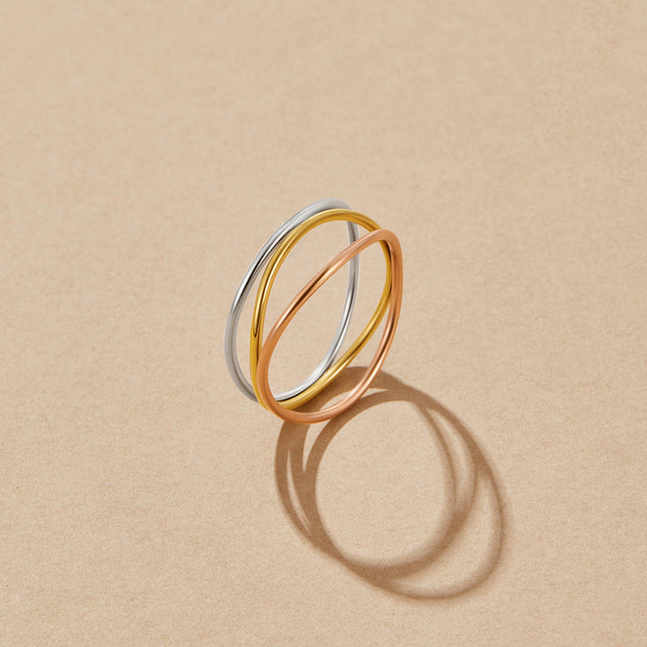 Bague Ayla trois couleurs texturée