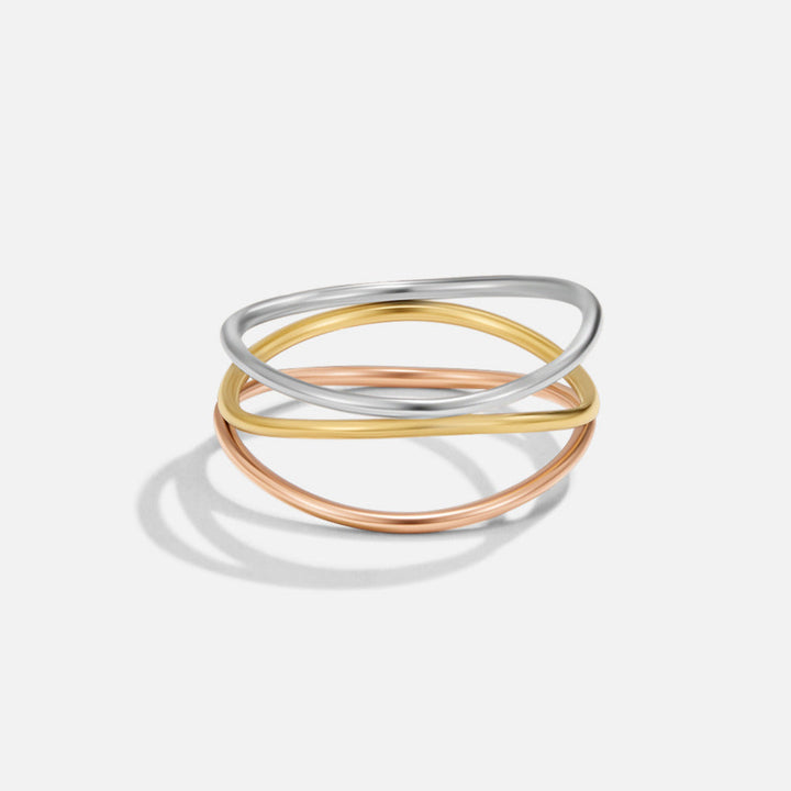 Bague Ayla trois couleurs texturée