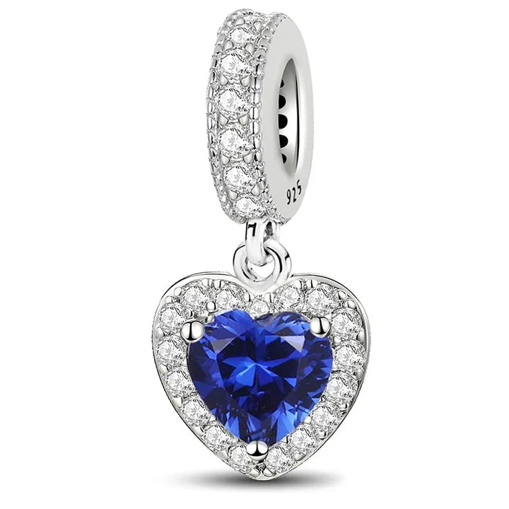 Charm Pendant Cœur Bleu – Maison Perle
