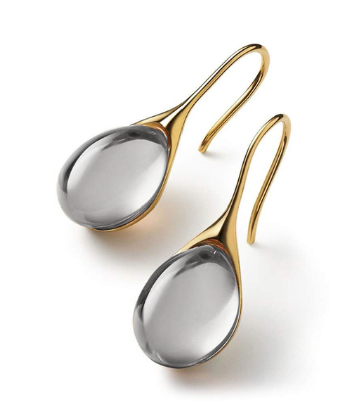 Boucles d’oreilles en cristal dorées et argentées