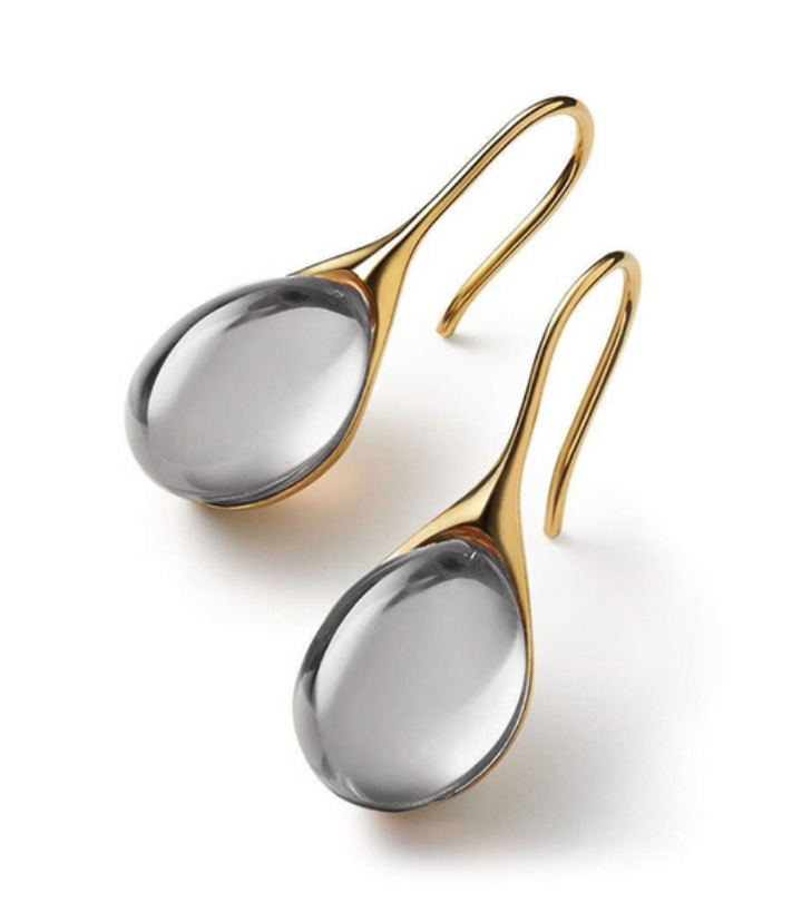 Boucles d’oreilles en cristal dorées et argentées