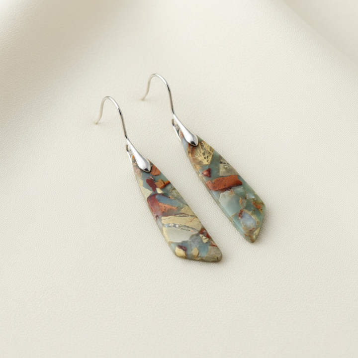 Boucles d’oreilles vintage en pierre naturelle Charme