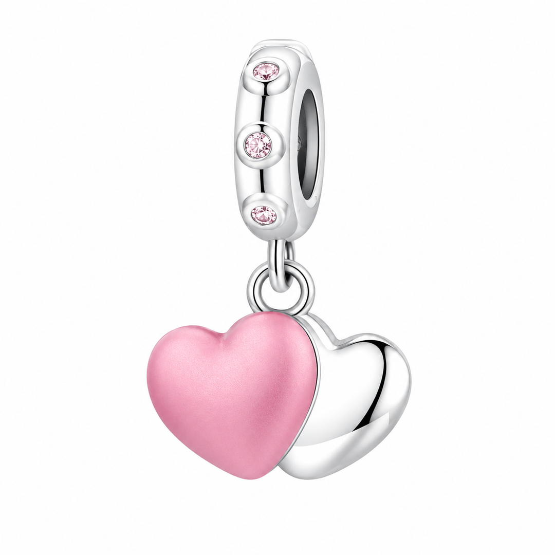 Charm Double Cœur – Maison Perle