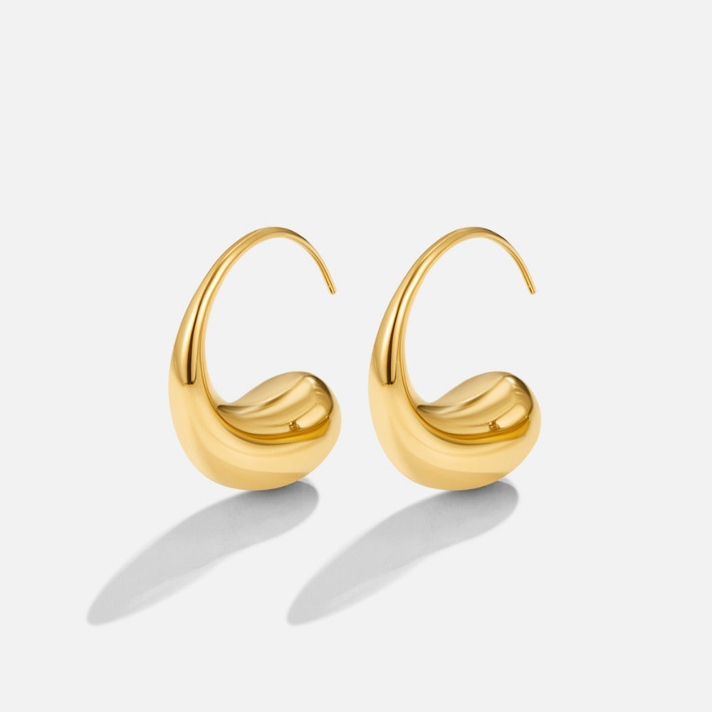 Boucles d’oreilles goutte dorées épaisses