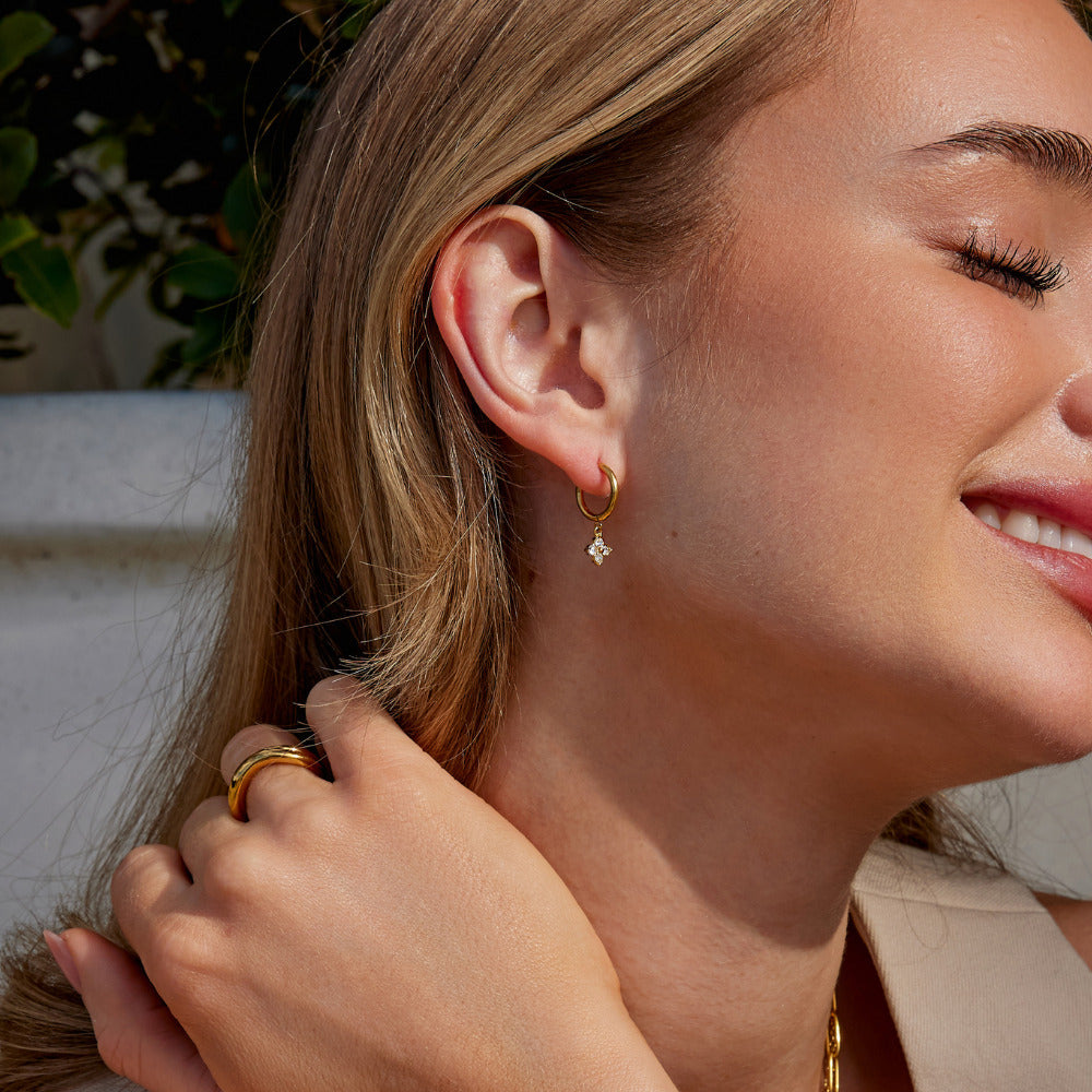 Boucles d’oreilles en cristal trèfle à quatre feuilles