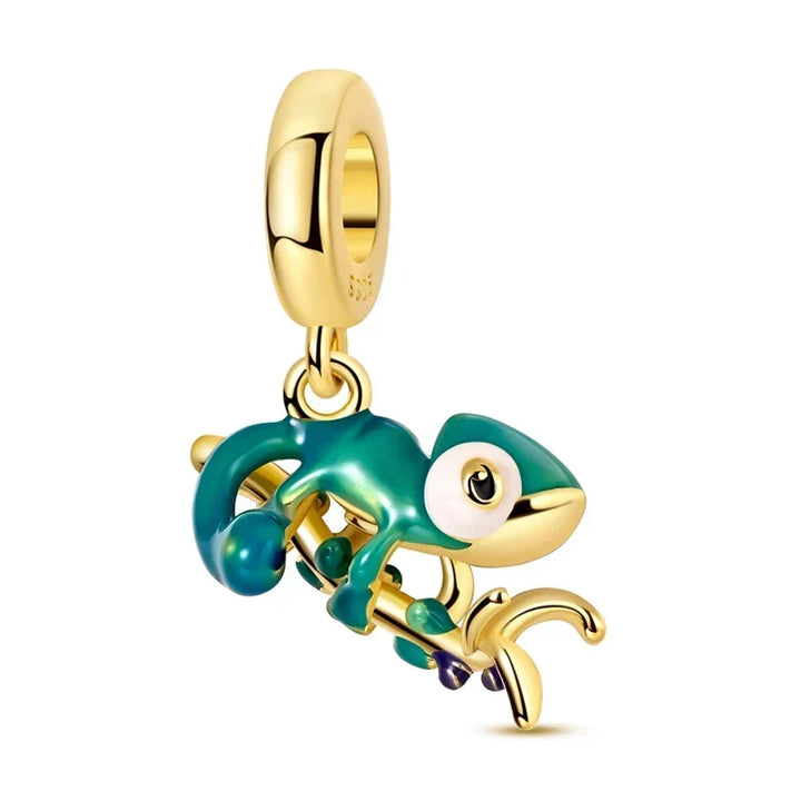 Charm Caméléon doré - Maison Perle
