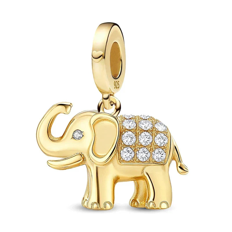 Charm Petit éléphant doré - Maison Perle