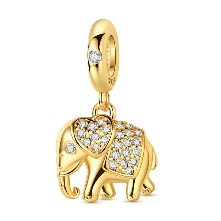 Charm Petit éléphant doré - Maison Perle