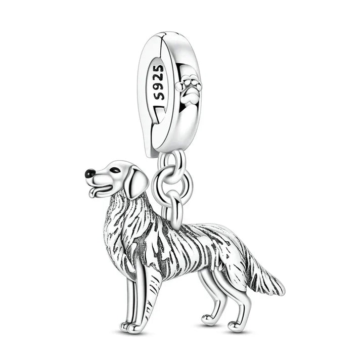 Charm Retriever doré - Maison Perle
