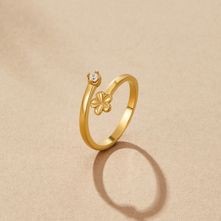 Bague dorée florale
