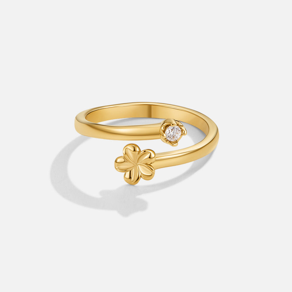 Bague dorée florale