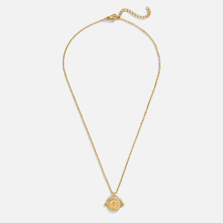 Collier médaille soleil dorée