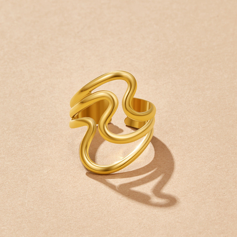 Bague dorées ondulées