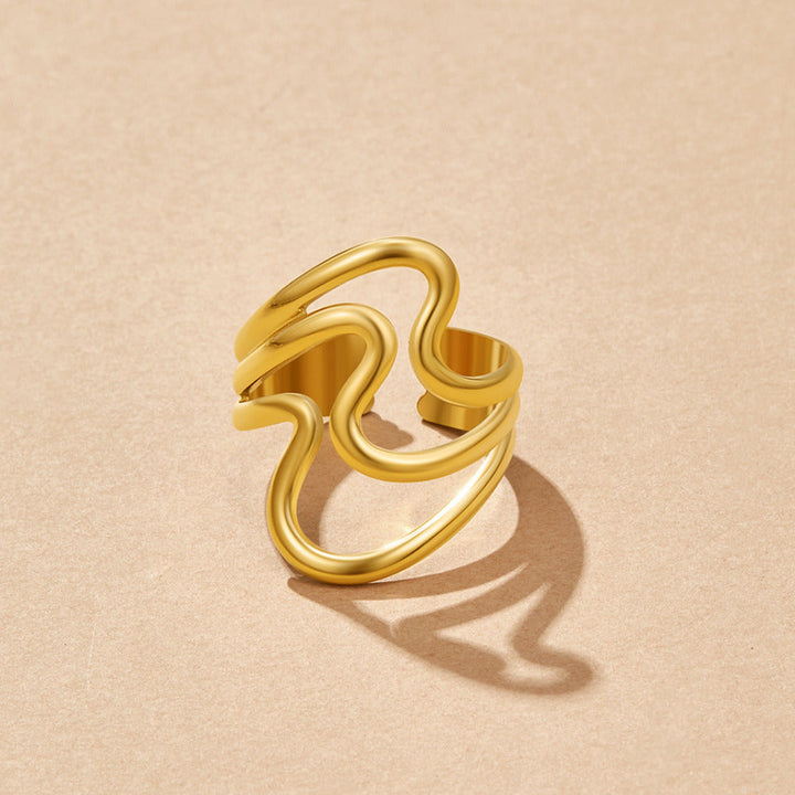 Bague dorées ondulées
