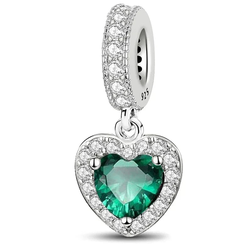 Charm Pendant Cœur Vert – Maison Perle