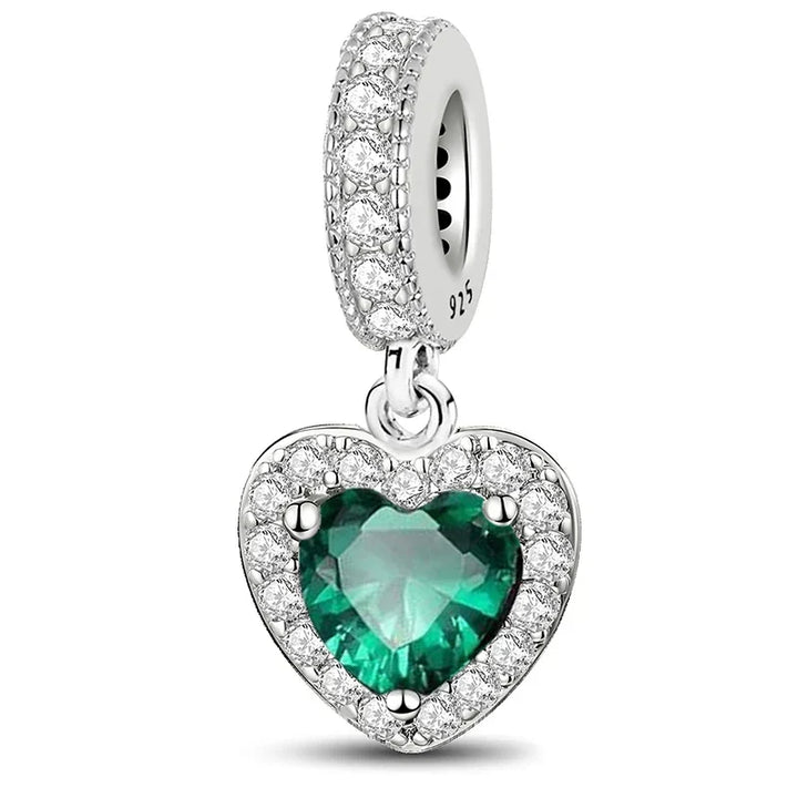 Charm Pendant Cœur Vert – Maison Perle