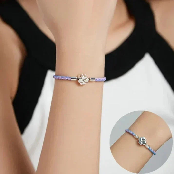 Bracelet en Cuir Violet pour Charms