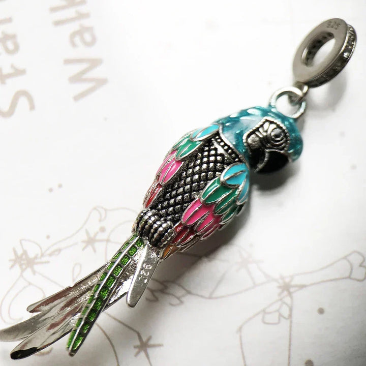 Charm Perroquet en argent - Maison Perle