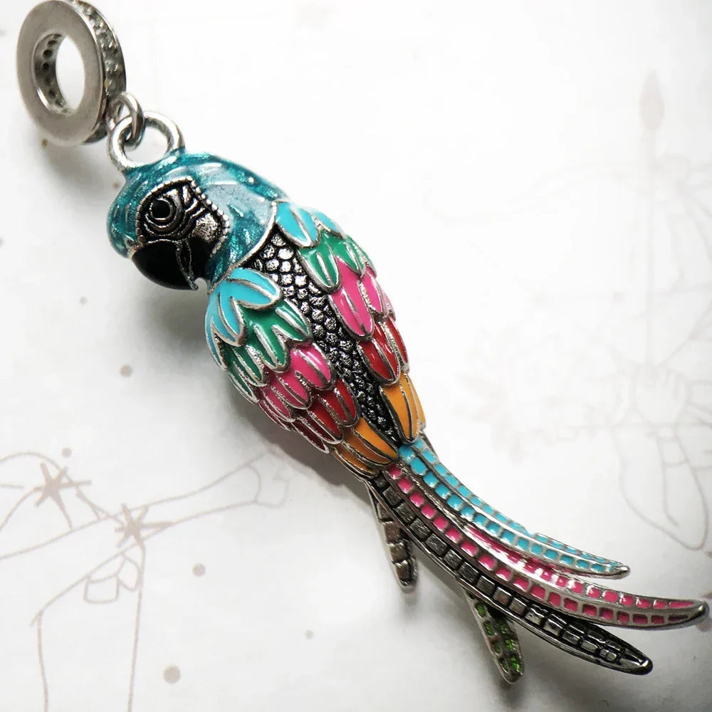 Charm Perroquet en argent - Maison Perle
