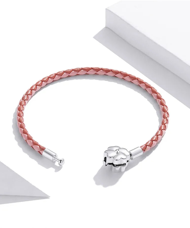 Bracelet en Cuir Rouge pour Charms
