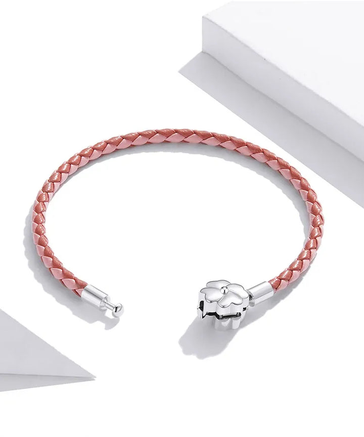 Bracelet en Cuir Rouge pour Charms