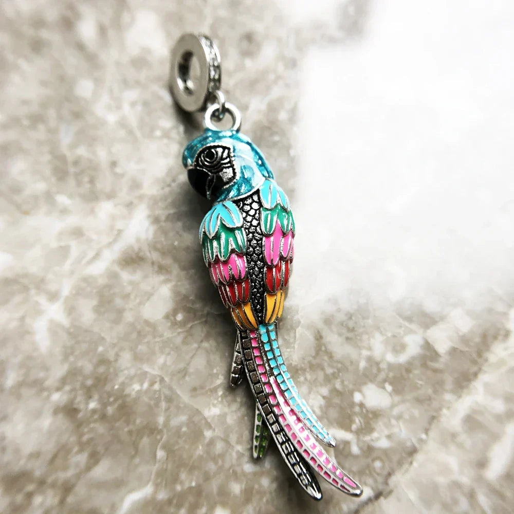 Charm Perroquet en argent - Maison Perle