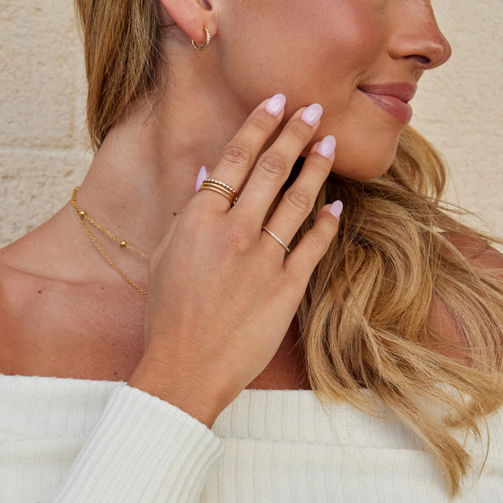 Bague texturée Elowyn cristal