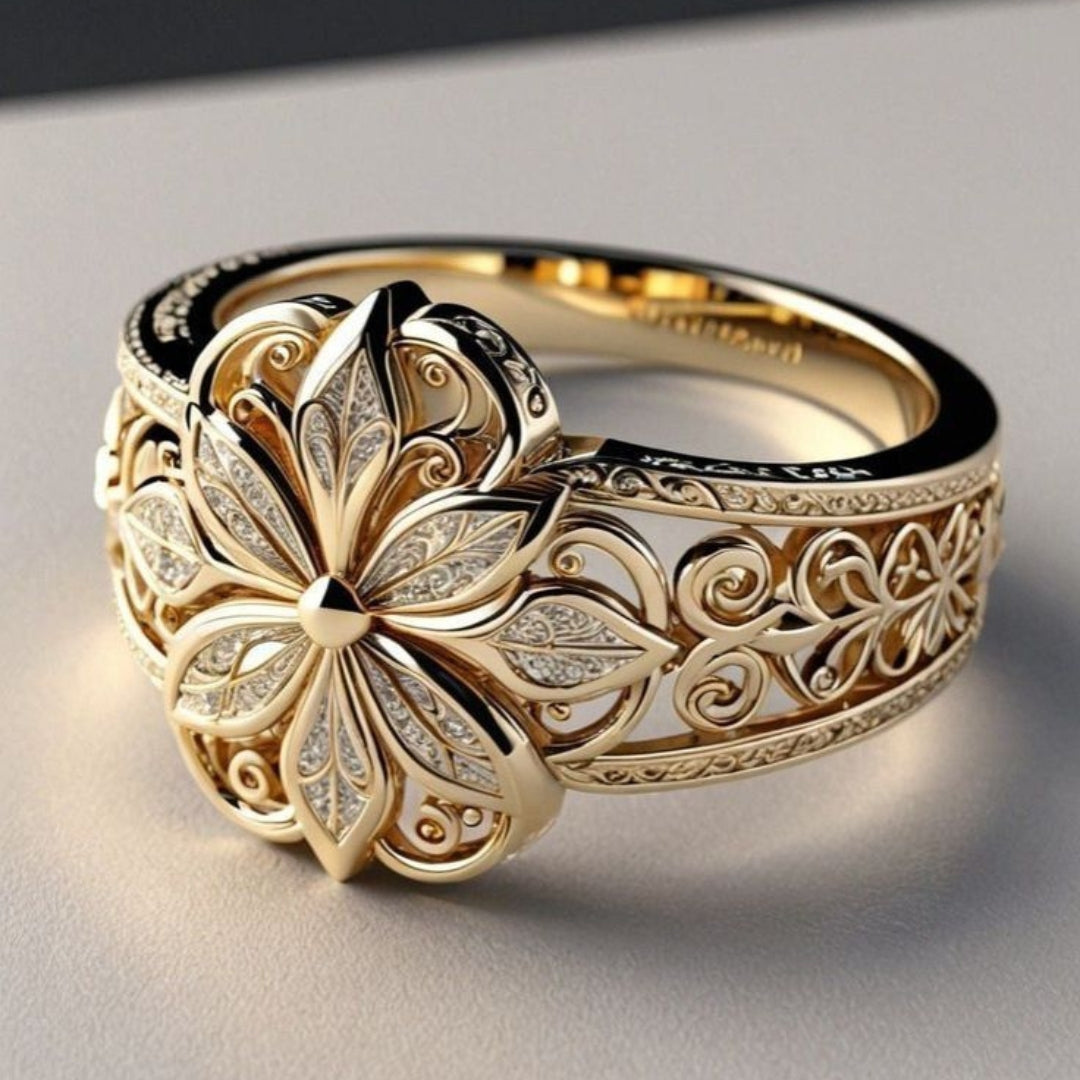 Bague éternité zircon exotique dorée