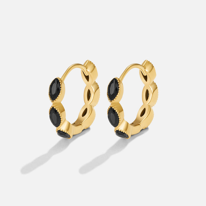 Petites créoles en onyx