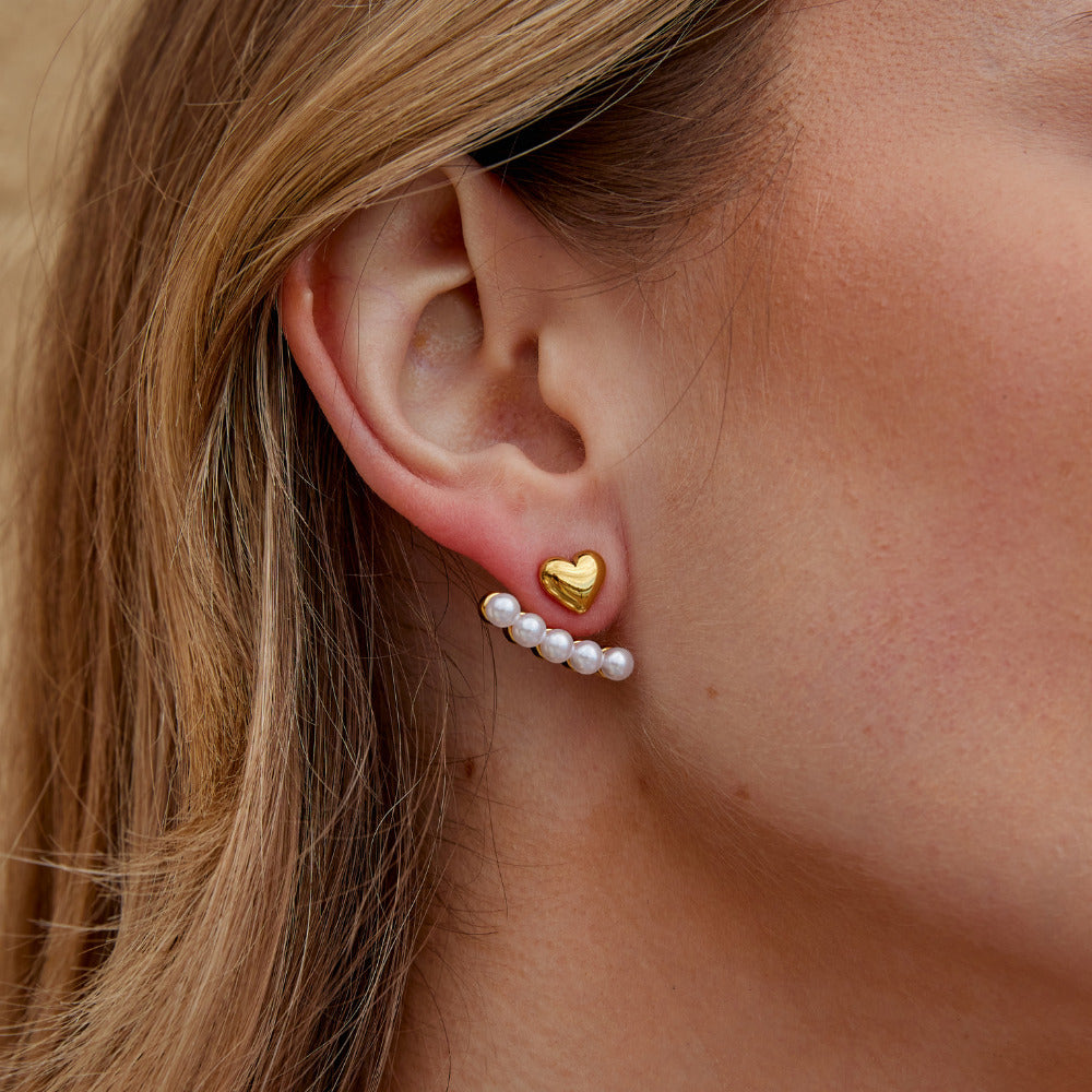 Boucles d’oreilles perle et cœur
