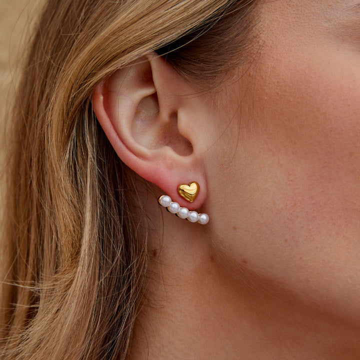 Boucles d’oreilles perle et cœur