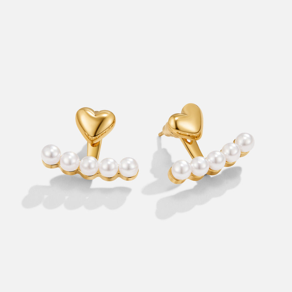 Boucles d’oreilles perle et cœur