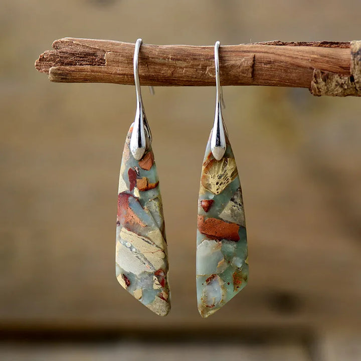 Boucles d’oreilles vintage en pierre naturelle Charme