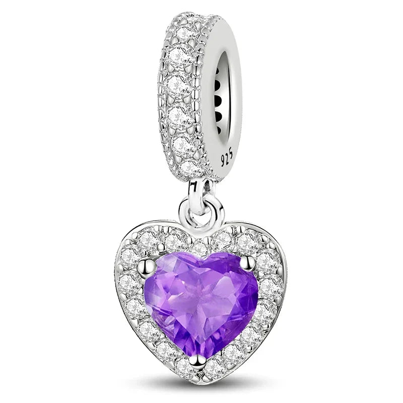 Charm Pendant Cœur Violet – Maison Perle