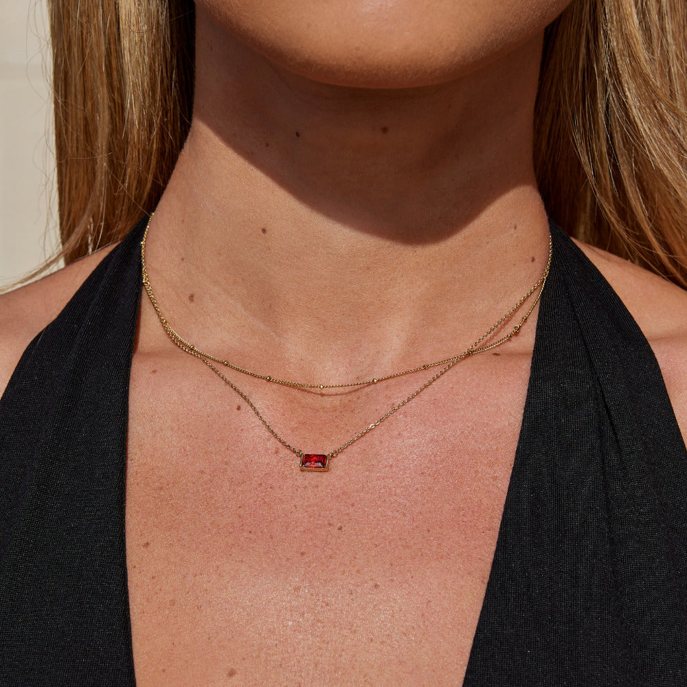 Collier Ruby Baguette