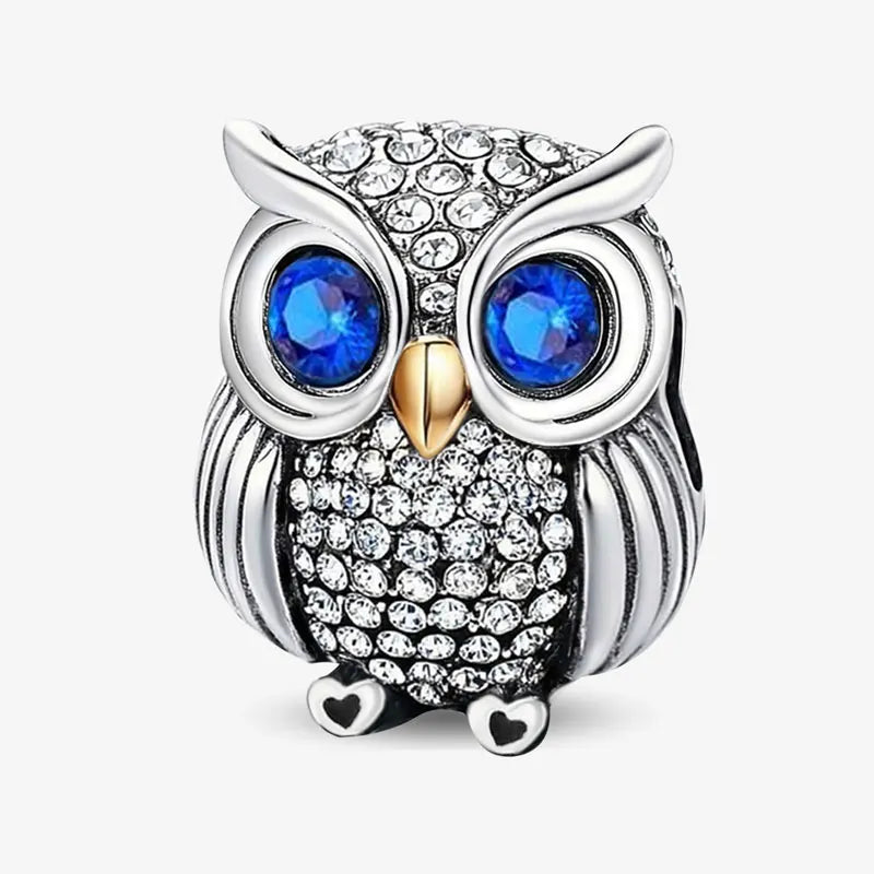 Charm Hibou aux yeux bleus - Maison Perle