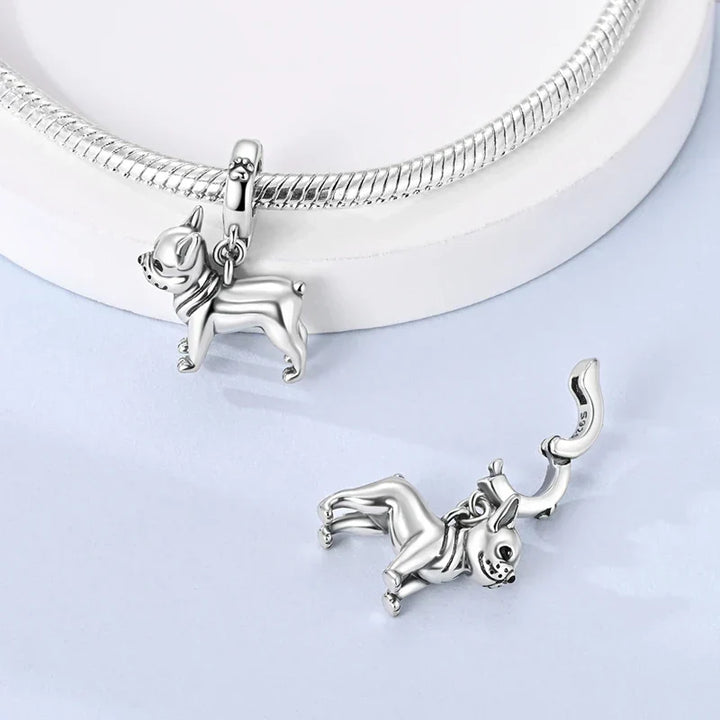 Charm Bouledogue en argent - Maison Perle