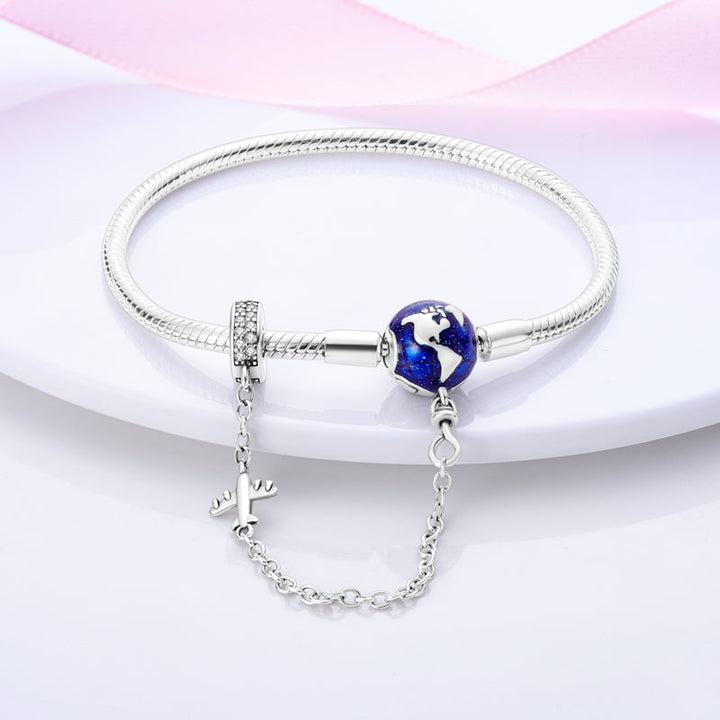 Bracelet avec Charm Planète Terre